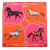 Платок "Кони России" (модал 90%, кашемир 10%, красный 140х140) 