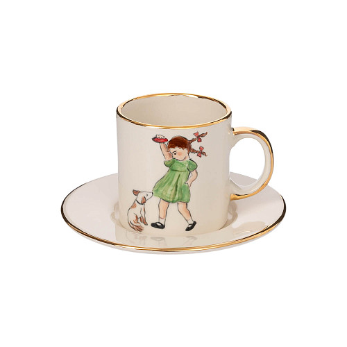 Чайная пара "Детская комната" (малый, керамика, белый) 