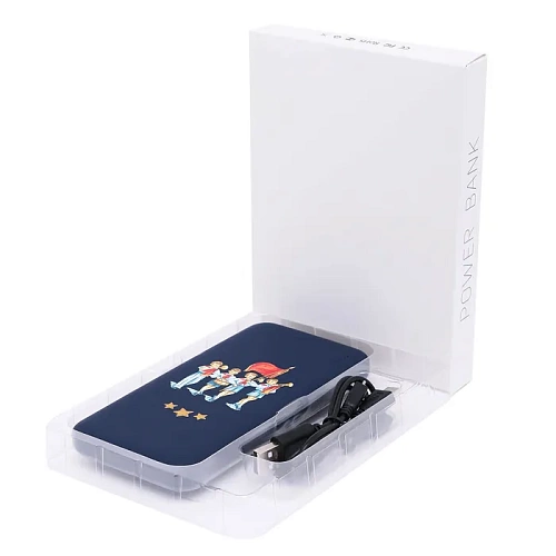 Внешний аккумулятор "Пионеры" (пластик синий Ancor Plus с рельефным изображением) 