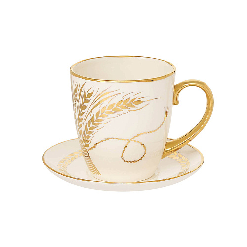 Чайная пара "Пшеница" (керамика белый) 