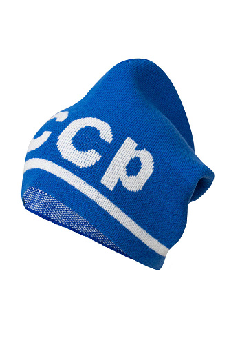 Шапка "СССР" (шерсть 90% кашемир 10%. синий) 