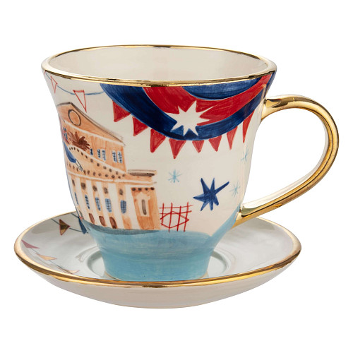 Сервиз "Праздничные гуляния"  (керамика белый 9 предметов) 