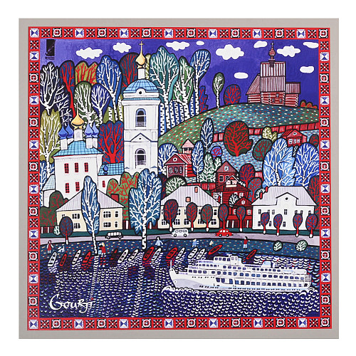 Ежедневник "Плес"  (с рельефным изображением серый) 