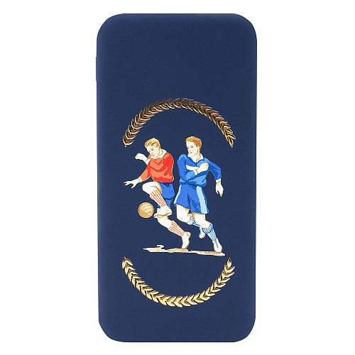 Внешний аккумулятор "Спортсмены" (пластик синий Luce с рельефным изображением) 