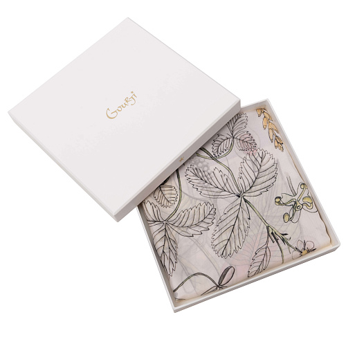 Платок "Гербарий" (шерсть 100%, лиловый 140х140) 