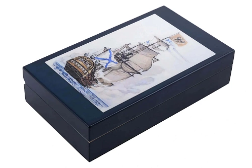 Ручка перьевая "Петр I", перо F (серебро/позолота/смола/лак) 