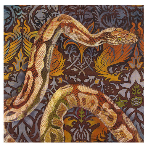 Платок "Змея" (шелк 100% коричневый 90х90) 