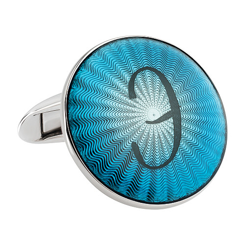 Запонки "Именные буква Э" (серебро 925 пробы/ эмаль (1 шт.)) 