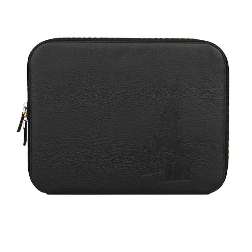 Папка для документов "Башни Кремля" без ручек (7501.00.К) (кожа черный 35х27х3 тиснение) 