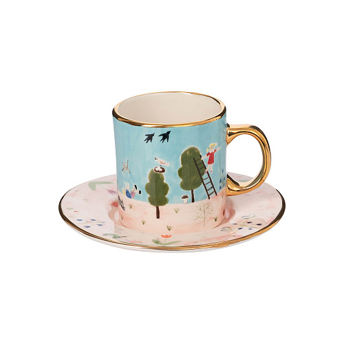 Чайная пара "Фантазёры" (керамика, голубой) 