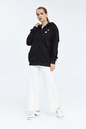 Толстовка на молнии "Башни Кремля" (хлопок 70% полиэстер 30% черный XL) 