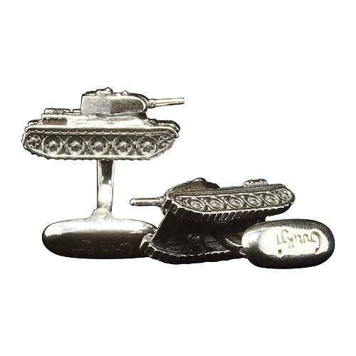 Запонки "Т-34" рубин, чернение 