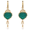 Серьги "Пряники"  позолота, ситалл изумрудный 