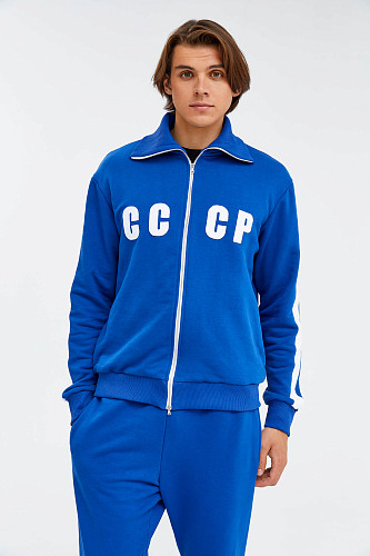 Костюм олимпийка/брюки "СССР" (хлопок 70% полиэстер 30% синий L) 