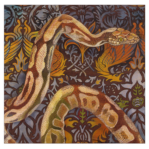 Платок "Змея" (модал 90%, кашемир 10%, синий 135х135) 