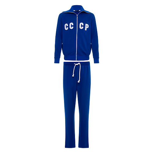 Костюм олимпийка/брюки "СССР" (хлопок 70% полиэстер 30% синий L) 