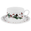 Чайная пара "Снегири"  (фарфор белый) 