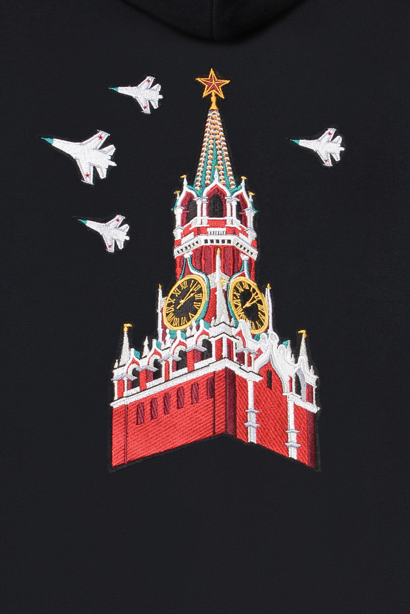 Толстовка на молнии "Башни Кремля" (хлопок 70% полиэстер 30% черный XL)