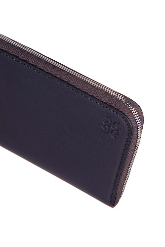 Портмоне на молнии "Монограмма" женское (200х105х20 телячья кожа серый) 