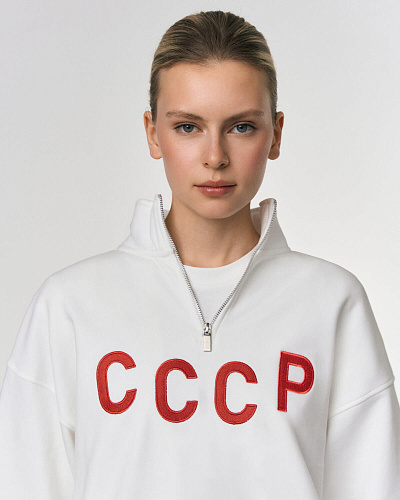 Олимпийка "СССР" (хлопок 100%, белый M/L) 