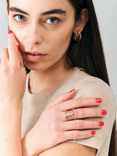 Серьги "Башня" длинные (серебро 925 пробы, фианиты 244 шт - 0,47 гр) 