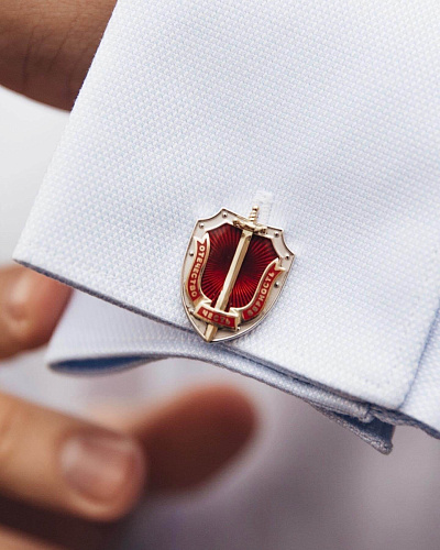 Запонки "Щит и меч" эмаль 