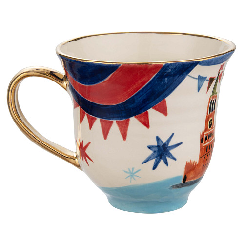 Чайная пара "Праздничные гуляния" (керамика, цветной ) 