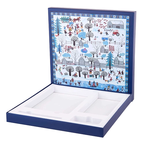 Ежедневник "Зимняя деревня"  (00328.030, синий) 