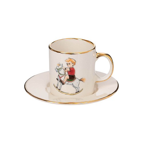 Чайная пара "Детская комната" (малый, керамика, белый) 