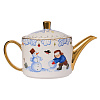 Чайник "Детская комната" (керамика, зимний, белый) 