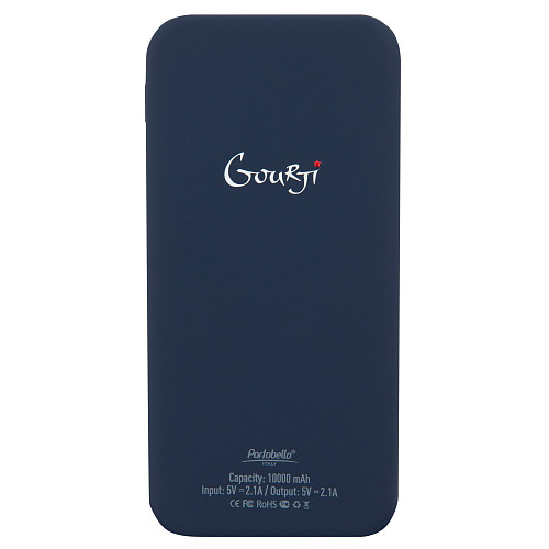 Внешний аккумулятор "Башни Кремля" (пластик синий красный с рельефным изображением) 