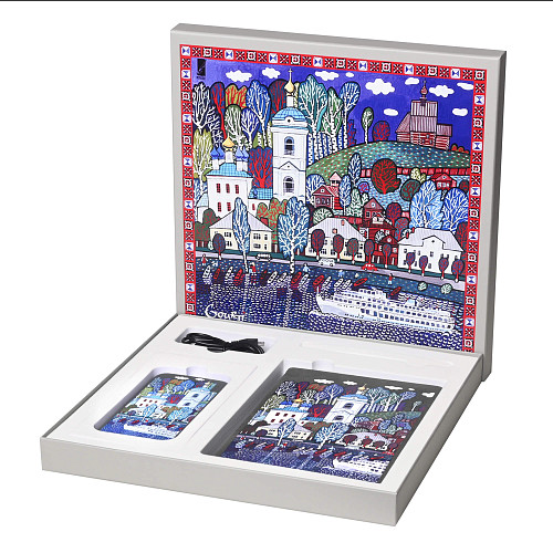 Ежедневник "Плес"  (с рельефным изображением серый) 