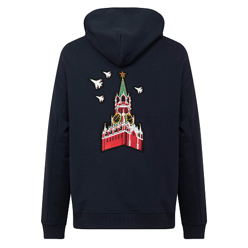 Худи "Башни Кремля" (хлопок 100%, синий 3XL/4XL) 