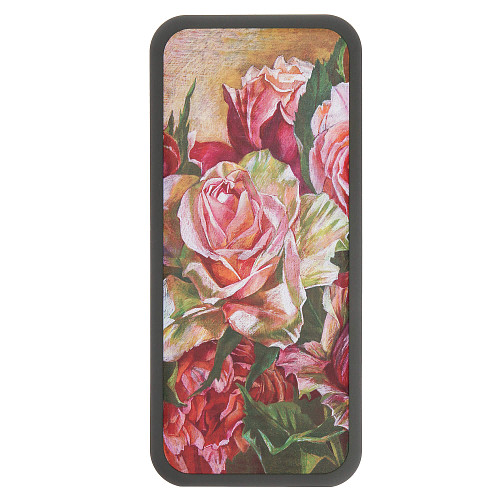 Внешний аккумулятор "Розы" (пластик зеленый розовый 72 × 157 × 12 мм. гладкий) 