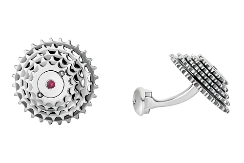 Запонки "Велоспорт" рубин 