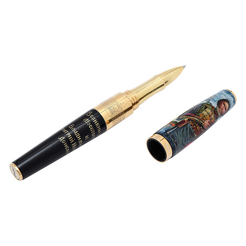 Ручка чернильная "Дмитрий Донской"  (серебро 925 пробы/позолота/смола/лак) 