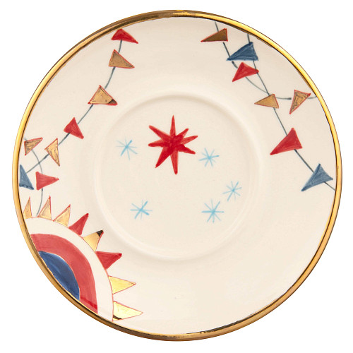 Сервиз "Праздничные гуляния"  (керамика белый 9 предметов) 