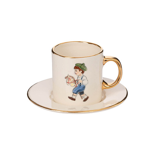 Чайная пара "Детская комната" (малый, керамика, белый) 