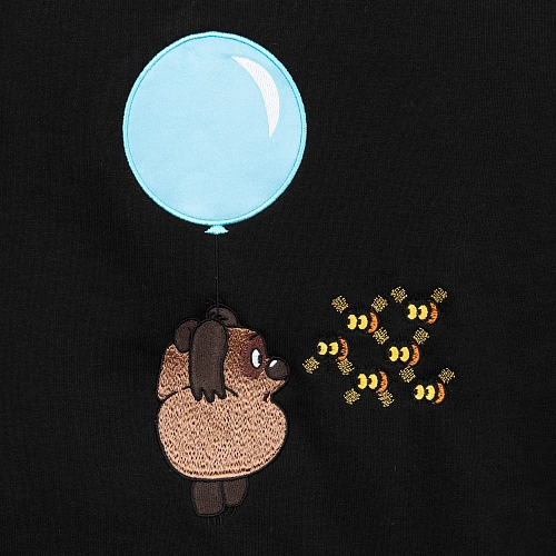 Толстовка бомбер "Винни-пух" (хлопок 88%, полиэстер 12%. черный S) 