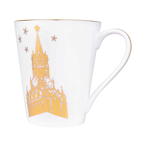 Чайная кружка "Башни Кремля"  (фарфор белый звезды) SP-CTEA.GOLD
