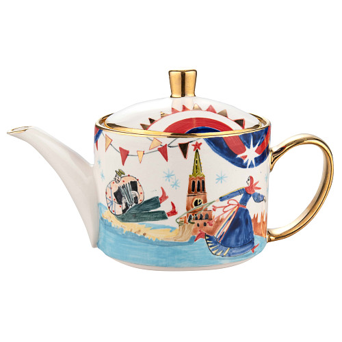 Сервиз "Праздничные гуляния"  (керамика белый 9 предметов) 