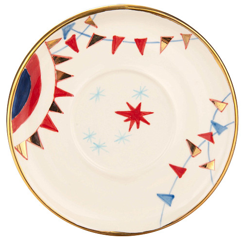 Сервиз "Праздничные гуляния"  (керамика белый 9 предметов) 